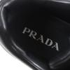 Pristine PRADA Sneakers Triangle Logo Triangle Plate Black Nappa Leather Mens 6 Used