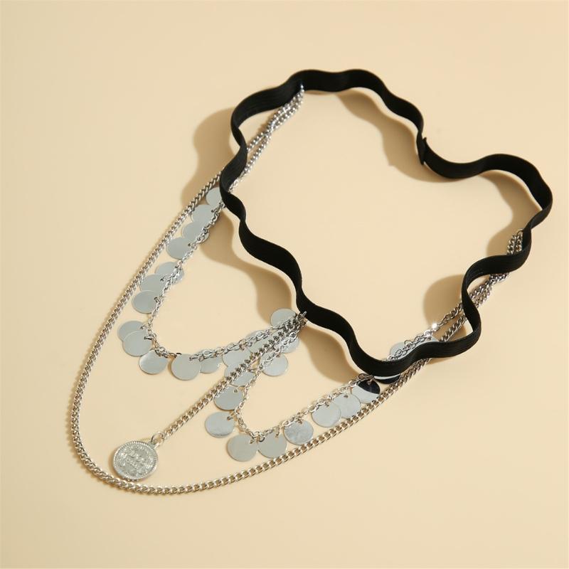 Womens Layered Metal Tassels Leg Chain Lace Thigh Belt Adjusted Elastic Thigh Chain Party Beach Holiday Body Jewelry