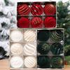 6pcs 8cm Wine Red Christmas Ball Ornaments Dark Green White Christmas Tree Party Decoration New Christmas Spheres Pendant