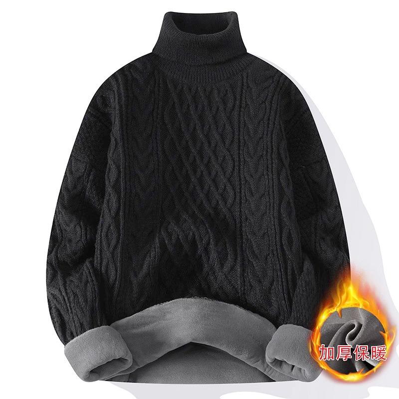 Sweater Men's 2 New Crew Neck Sweater Winter Solid Color Premium Knitted Sweater Couple Twisted Pullover Sweater