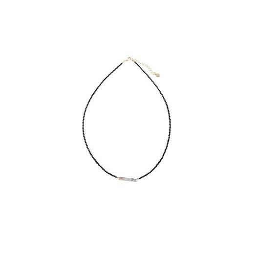 Special-Shaped Baroque Silver Bar Freshwater Pearl Necklace Femininity Ultra-Fine 2Mm Black Agate Beaded Necklace Female