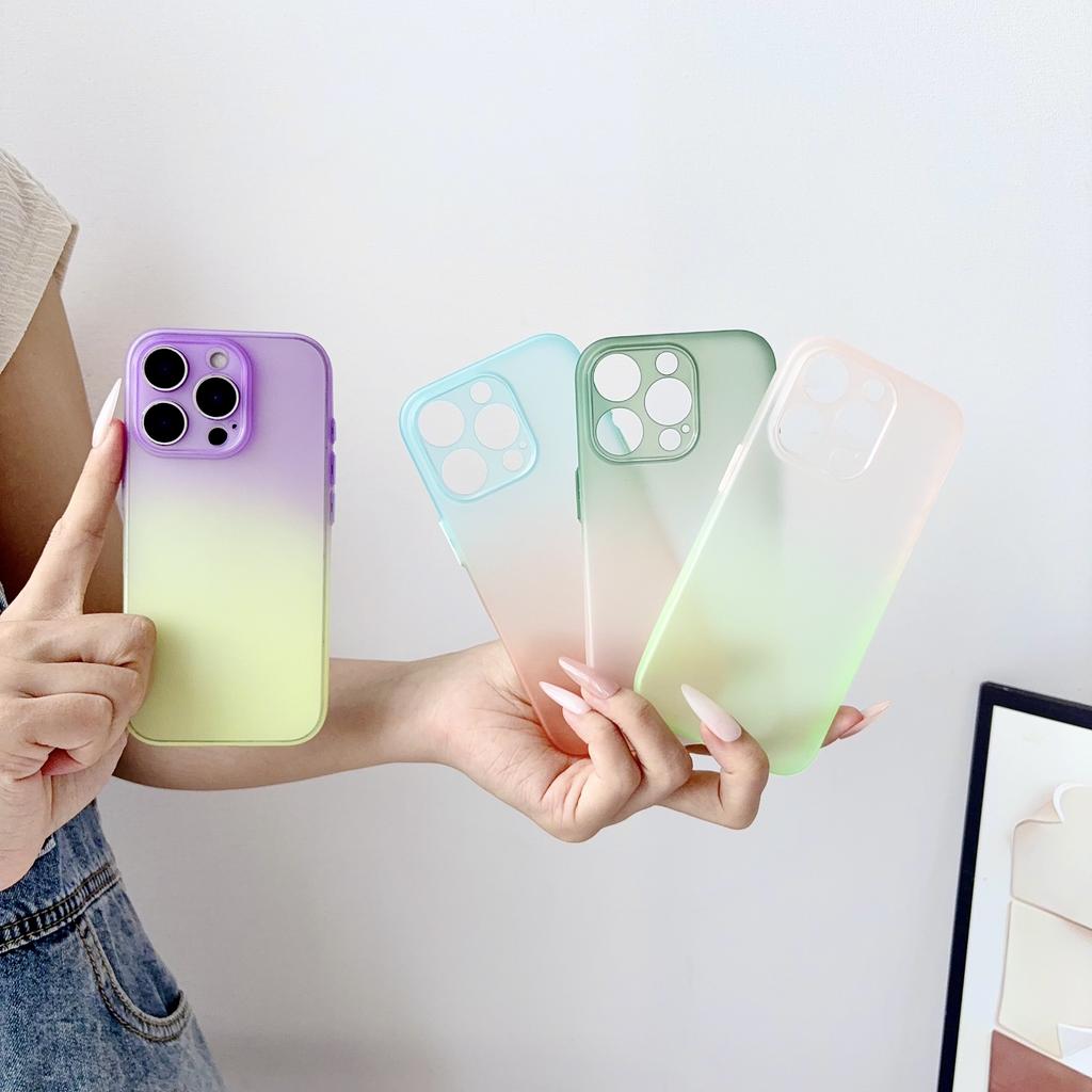 Translucent Gradient Matte Soft TPU Phone Case For iPhone 17 Air 16 Plus 15 14 13 12 11 Pro Max 17Pro 16Pro Non-slip Shockproof Protective Back Cover