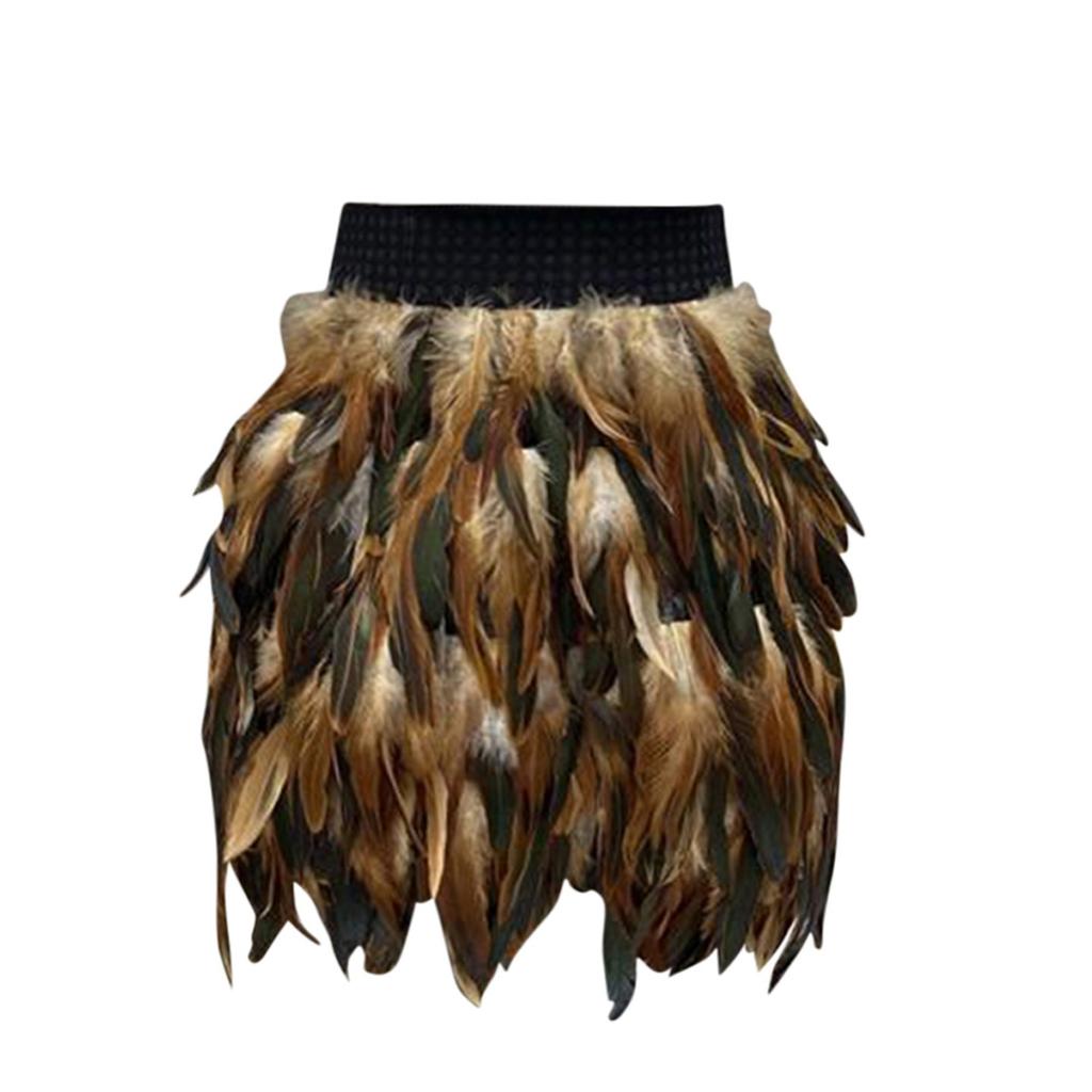 Dámské Módní Sexy Módní Peří Make-up Plesové Vystoupení Šaty Sukně