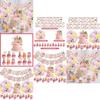 Farm Animal Themed Party Decoration Kit With Banner And Cake Inserts For Birthday Events