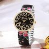 3pcs/set Women's Fashion Personalized Printed Elastic Band Trendy Casual Digital Dial Quartz Watch Combination Set No Box