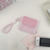 Kawaii Mini Earphone Storage Bag Stripe Snap Button CCD Camera Storage Bag Star Card Key Purse For Women Girls