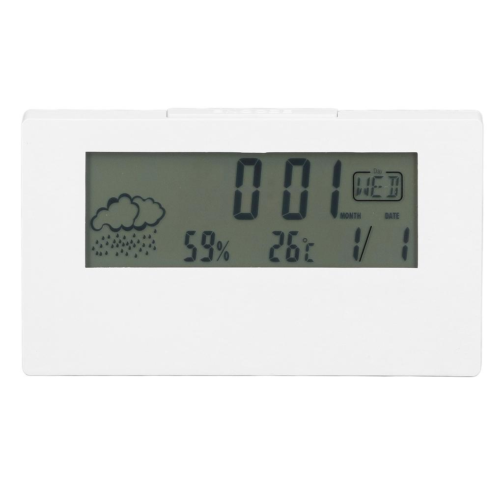 Digital Alarm Clock Snooze Function LCD Time Date Temp Humidity Display Bedside Electronic Clock