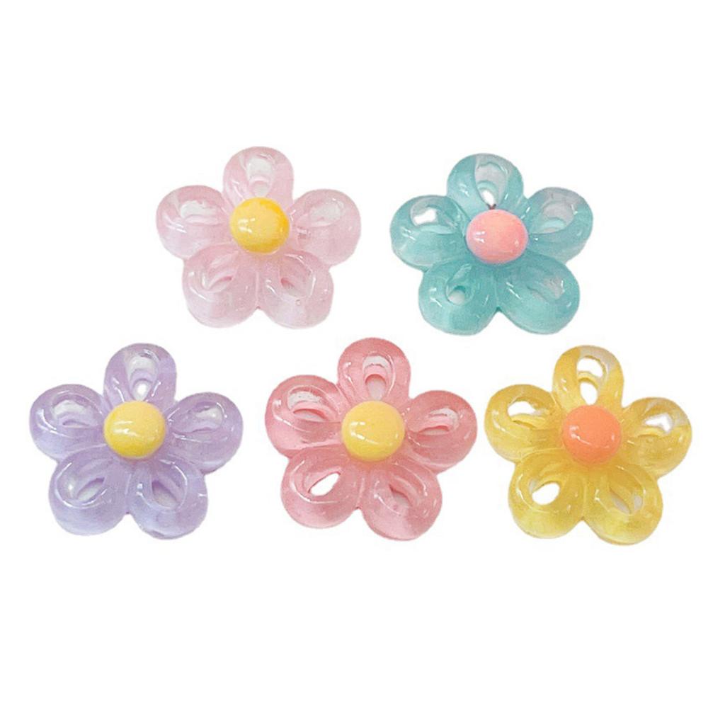 Bunte Hohlblumen-Anhänger Halskette Armband Schmuckherstellung Handgemachte Bastelartikel DIY-Zubehör 23x23mm 5 Farben