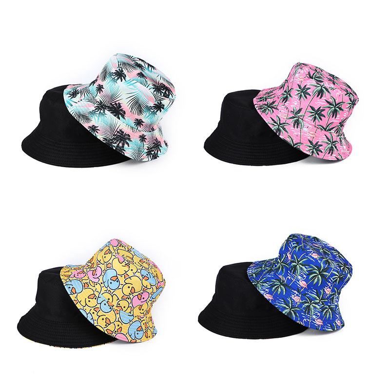 Custom Designer Palm Printing Logo Fisherman Bucket Hat,Embroidery Men Women Beach Sun Cap