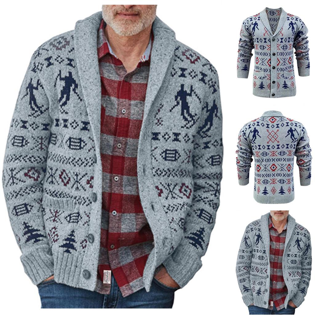 Mote Revers Casual Cardigan Kåpe Langermet Slim Strikket Genser