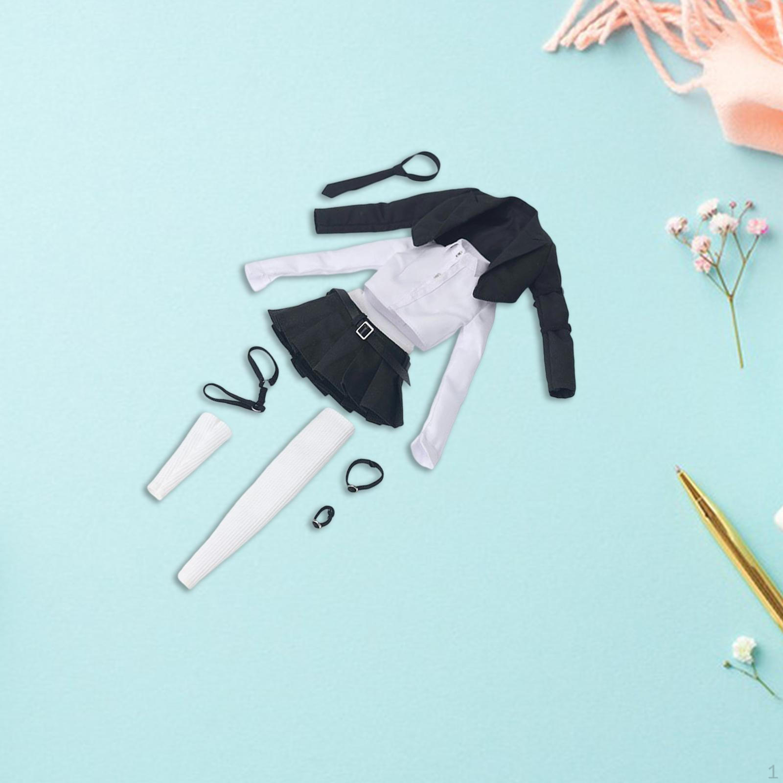 

Комплект женской школьной формы 1/6 Костюм Стильный Косплей Одежда для 12-дюймовой женщины White socks