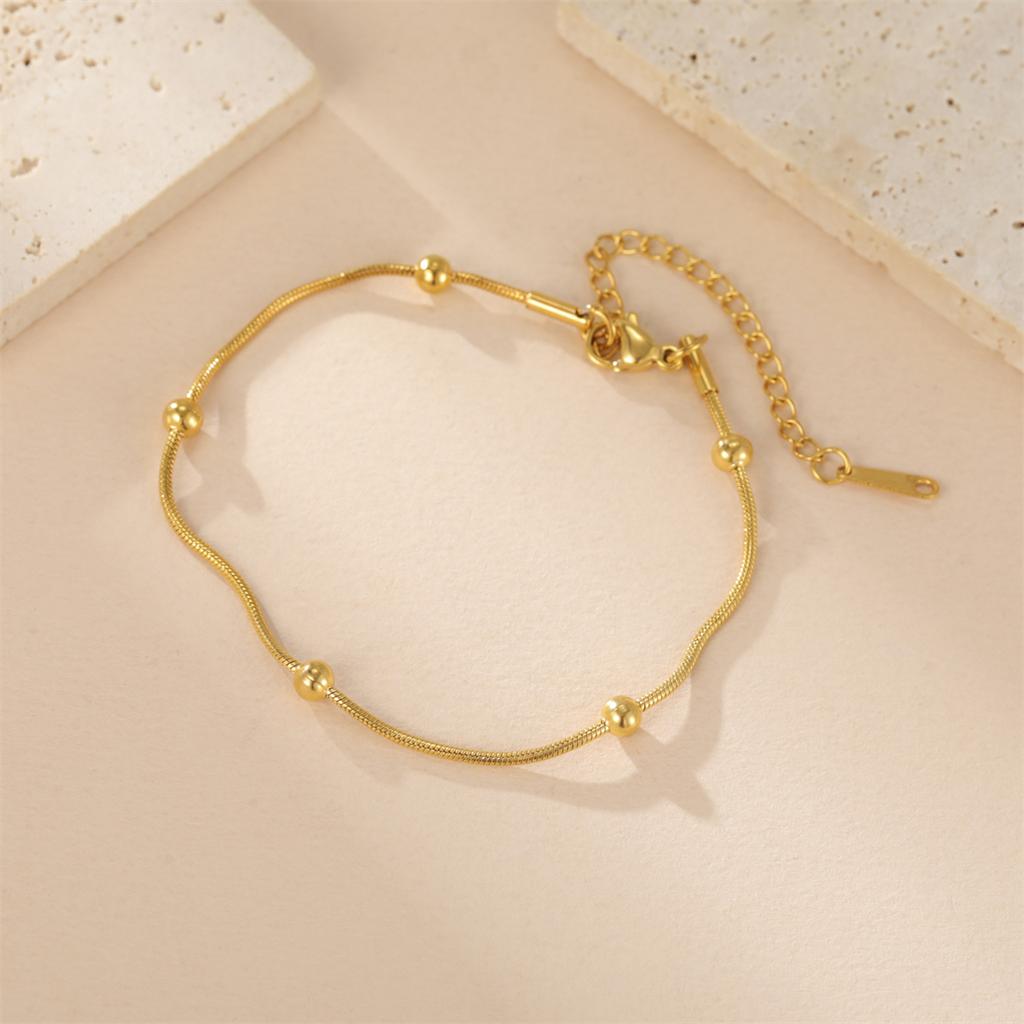Stainless Steel Beads Chain Bracelets for Women Fashion Basic Bracelets Light Luxury Jewelry Accessories Gift Wholesale