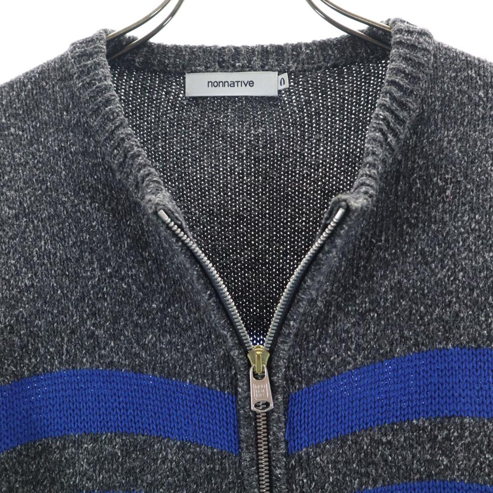 Nonnative Border Pattern Knit Jacket Gray Men's Used