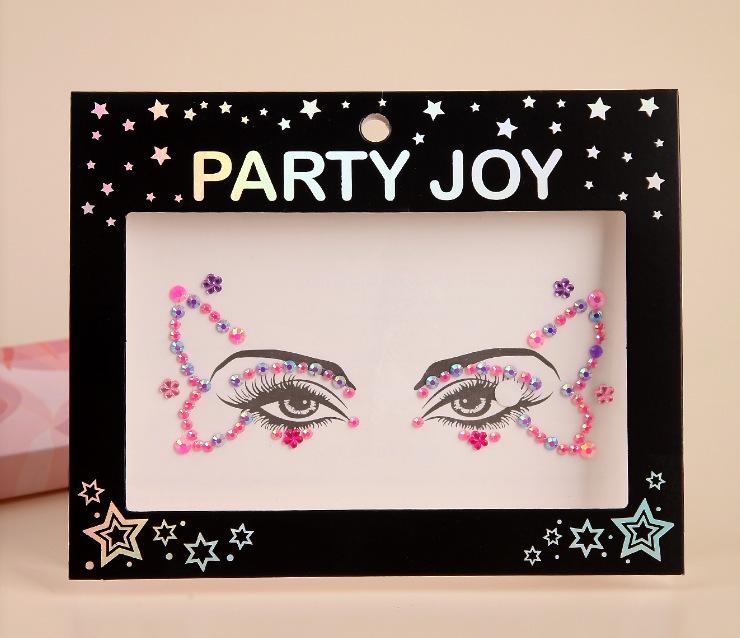 Pegatinas de Pedrería PARTYJOY: Gemas para Maquillaje de Rostro y Ojos para Festivales de Música