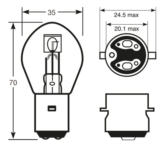 Ring - R396 - Automotive Bosch BA20D Ampoule pour phare avant 12 V 45/40 W