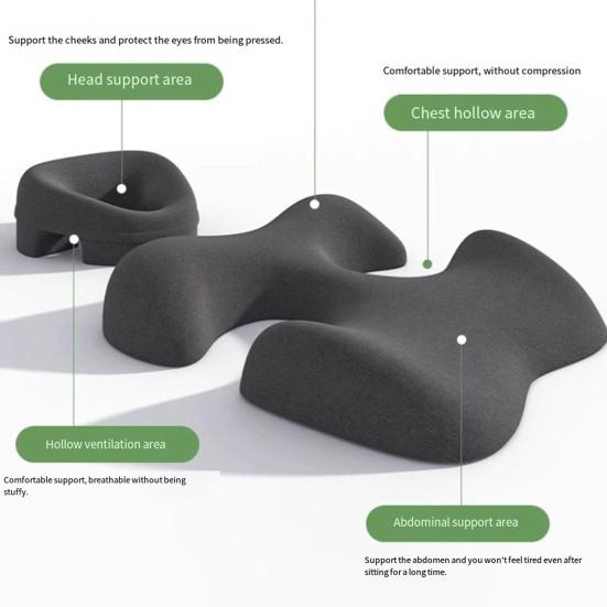 Polštář na obličej Paměťová pěna Podložka pod hlavu Podložka pod hrudník Masážní polštář pro polohu na břiše pro Domácí Lázně Spánek Pooperační Zotavení