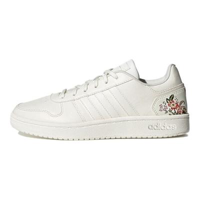 Neo Hoops 2.0 Cuero Sintético Floral Cómodas Duraderas Caña Baja Retro Zapatillas de Baloncesto Mujer Blanca EF0122