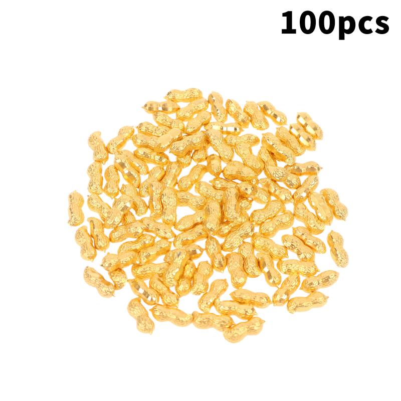 100Pcs Wealth Luck Gold Charms Mini Exquisite Gold Ingots Melon Seeds for DIY Gift Making Feng Shui Home Decor