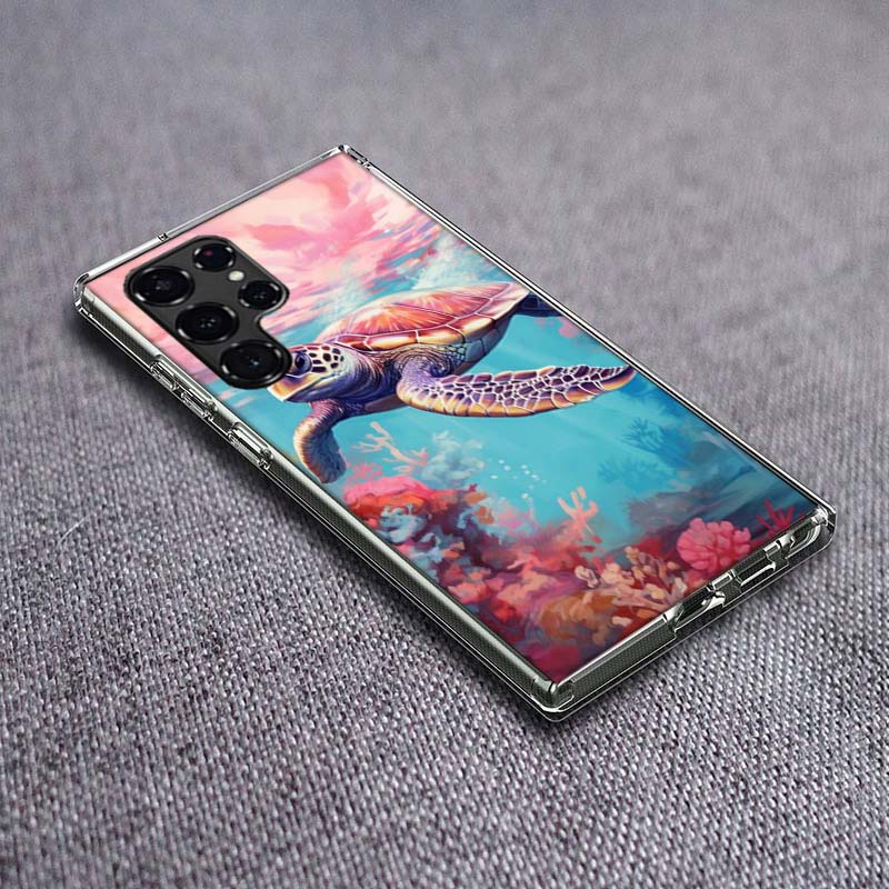 Marine Organisms, Sea Turtles, And Animals Phone Case For Samsung Galaxy S24 S23 S21 S20 FE S22 S26 Ultra S25 Edge S10 Plus Cove