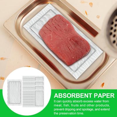 100PCS Meat Absorbent Pads Kitchen Paper Dri Lock 50/80 Grams Hygienic Kitchen Supplies For Keeping Packaging Dry Clean Kitchen