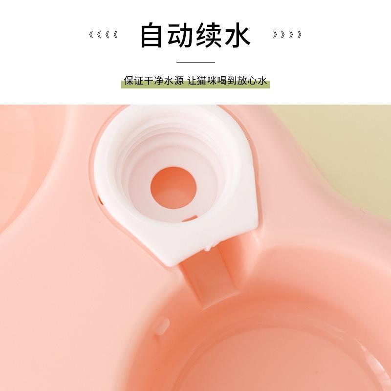 Macaron Color Double Pet Bowl For Cats Anti Slip Auto Water Feeder