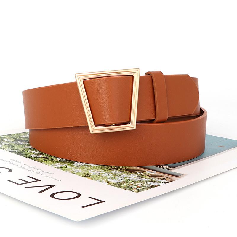 Trapezoidal Buckle Vintage Waistband Non Porous Design For Women Use Daily