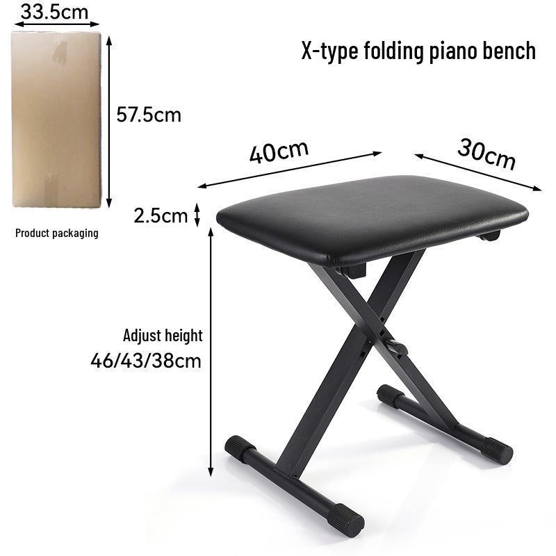 

Регульована складана лава для піаніно - Триступеневе регулювання висоти для електронного органу та музичних інструментів.
