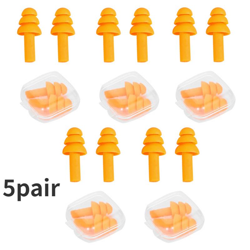 10Pairs Silicone Earplugs Noise Reduction Comfort Earplugs Soft Waterproof Swimming Waterproof Insulation Cancelling For Sleep