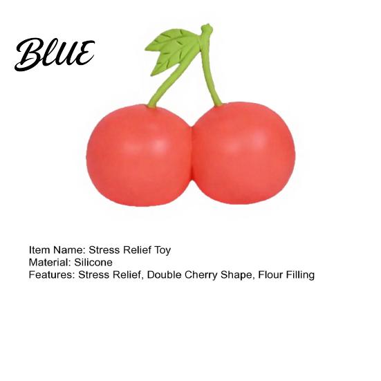 Soft Tactile Toys Double Cherry Stress Relief Toy Fake Squeeze Flour Filling Toy Sensory Fidget for Hand Relaxation Decorative