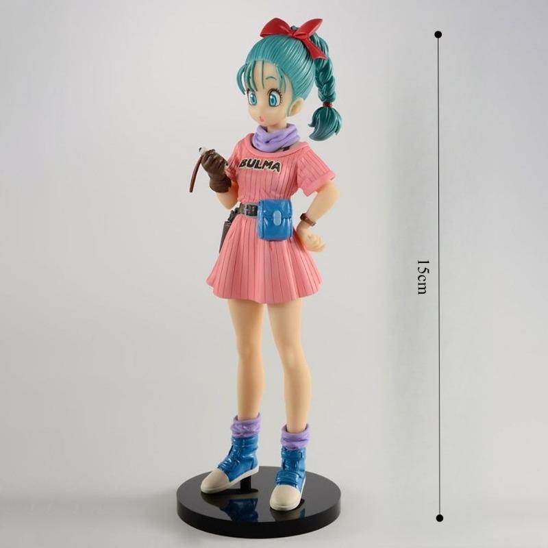 

Dragon Ball Character 15cm Childhood Bulma Pink Cute Girl Action Doll Pvc Statue Model Doll Collection Room Decorative Gift No color box