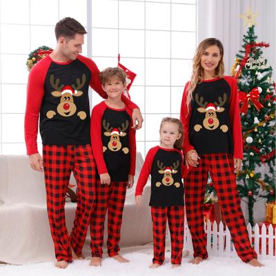 Christmas Print Cute Family Set Pajamas, Home Clothes, Family Set Long Sleeve Top Pants Set