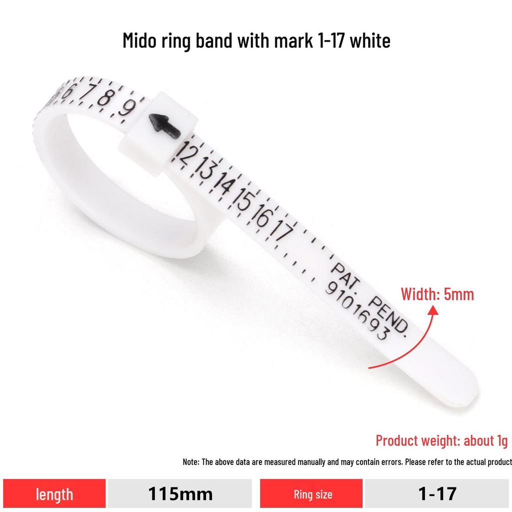 Adjustable Ring Sizer Belt for Finger Measurement