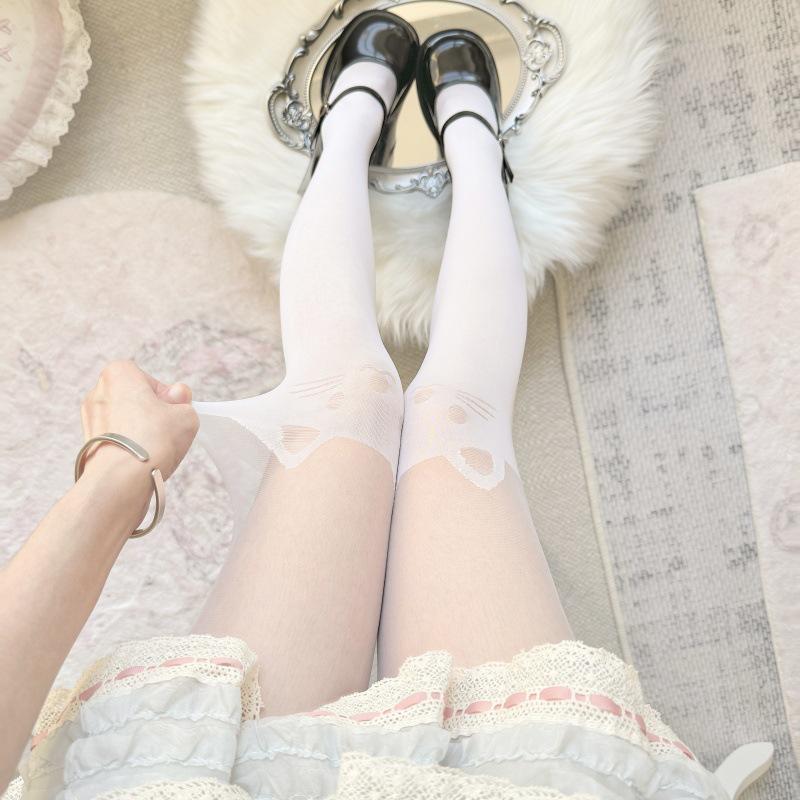 Japanese Style Over-the-Knee Cartoon Cat Tail Stockings