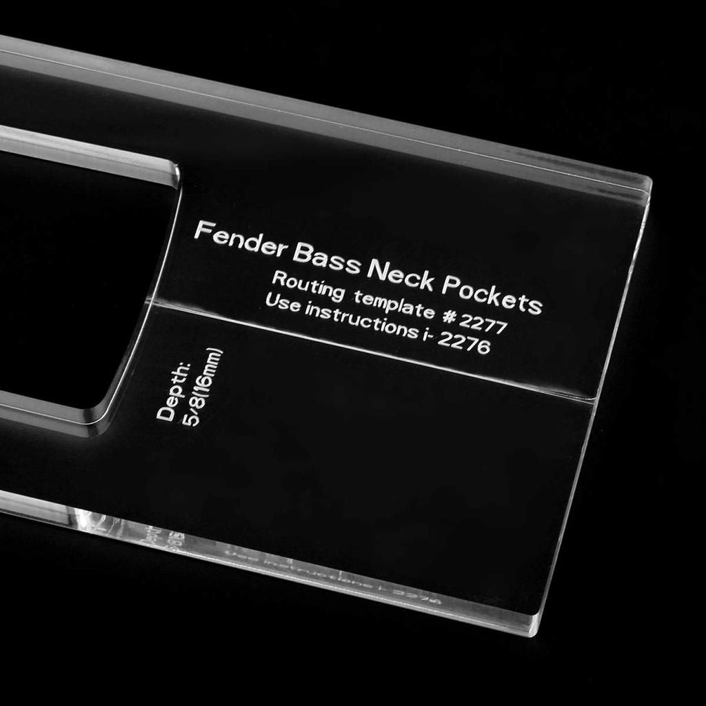 Musiclily Pro Acrylic Bass Neck Template for Short Scale Basses Musicmaster/Mustang