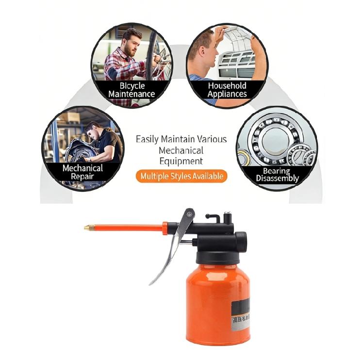 High Pressure Lubricating Oil Storage Can with Long Flexible Spout for Industrial and Home Use Metal Hand Pump Oiler Can