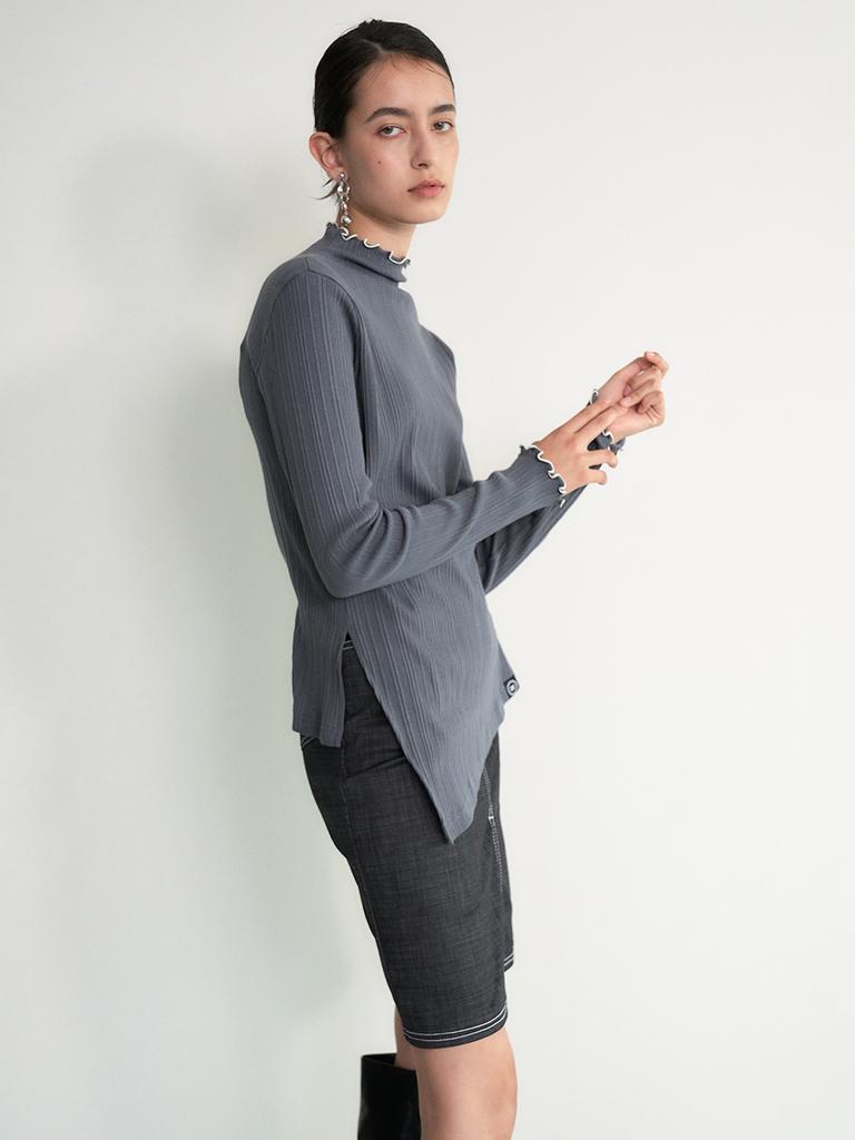 ETDEMAIN 004 Cut-Out Low Neck Rib Knit (Ivory)