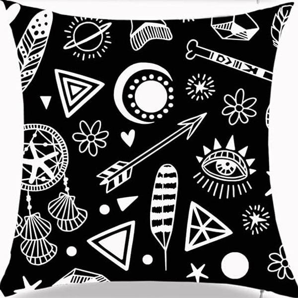 Tarot Printed Line Pillow Cover Moon Star Home Bedroom Sofa Pillow Cushion Cover
