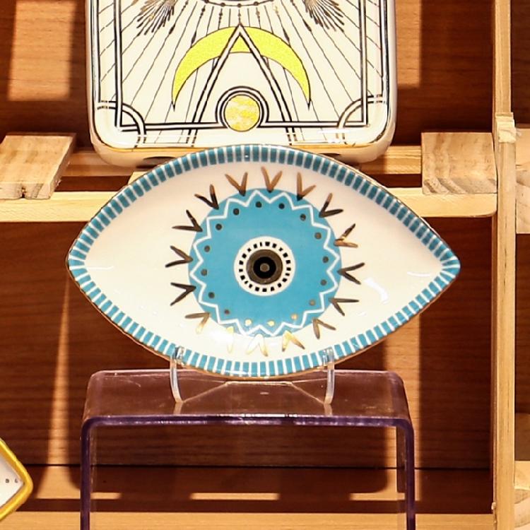 Sophisticated Stylish Eye Sturdy Ceramic Dish Elegant Solution Portable for Jewelry Organization and Display Daily Use