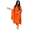 Gosriki Women' Silk Blend Straight Embroidered Kurta With Pant & Dupatta (Deluxe OrangeGs Orange Small)