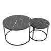 Coffee Table Set Minimalist Modern Nesting Round Center Table for Living Room Apartment Balcony Yard
