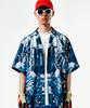 Ssioemi [Unisex] Automobile Parts Camp-Collar Printed Shirt (Blue)