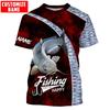 Catfish Fishing Makes Me Happy Fishing Customize Name 3D Printed Mens T Shirt Cool Summer Style Unisex Casual T-shirt TX273