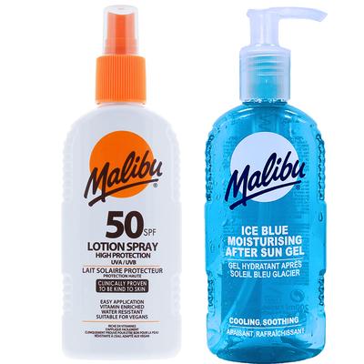 Malibu Waterproof Spray SPF50 200ml + After Sun Gel 200ml