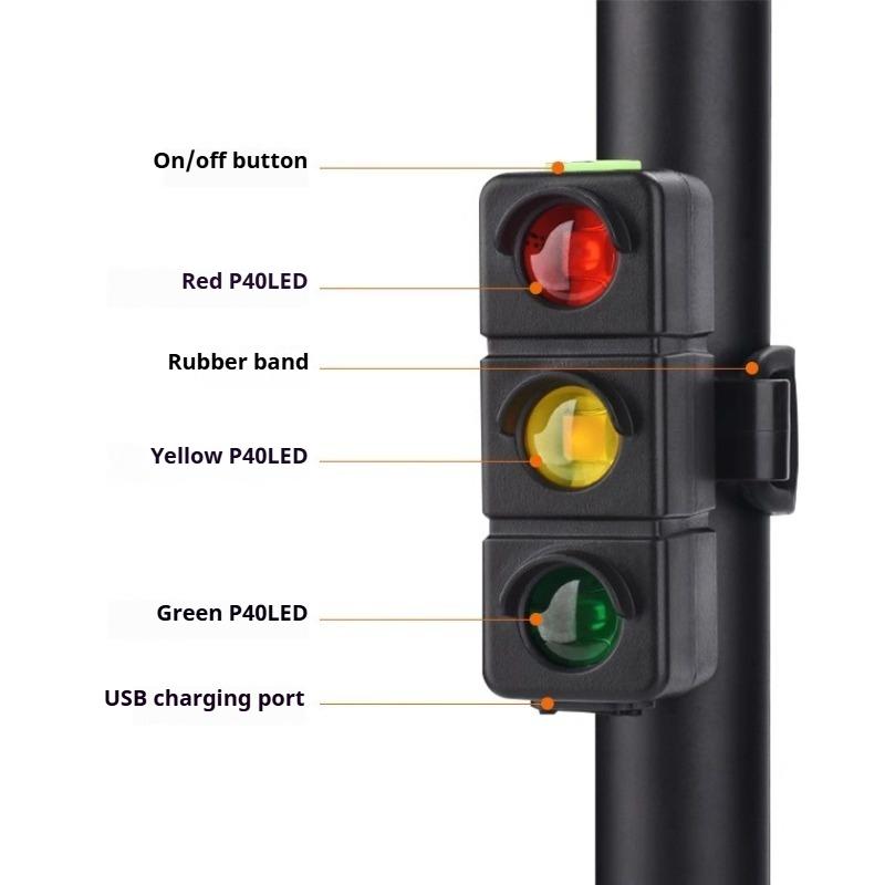 Bicycle Light Warning Red Green Light Flashing Night Riding USB Decoration Charging Tail Light