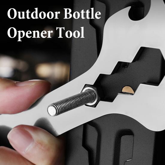 Stainless Steel Bottle Opener Multi Tool Compact Keychain EDC Gadget with Wrench Can Opener Screwdriver Lightweight Bottle Opener Tool