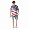 Family And Parent-child Outfits - Casual Vacation Independence Day Printed Women's Skirts, Men's Shirts Summer Suit