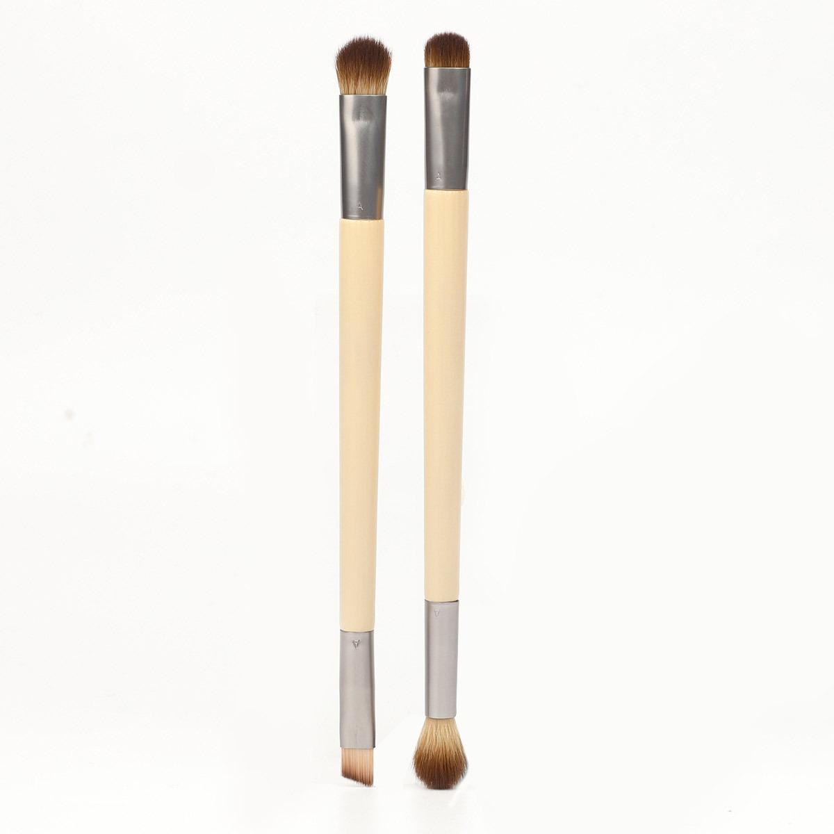 

Double-head eyeshadow brush/eyebrow brush single 2 pcs, original ecological wooden handle double-head makeup brush, a lot