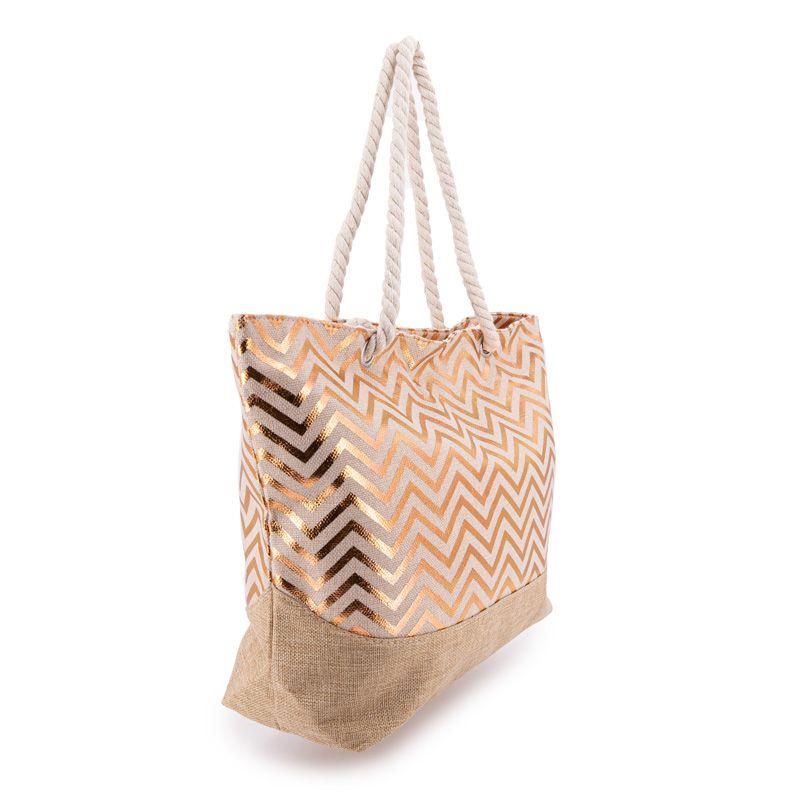 Sac de plage à motif géométrique satiné GERARD PASQUIER