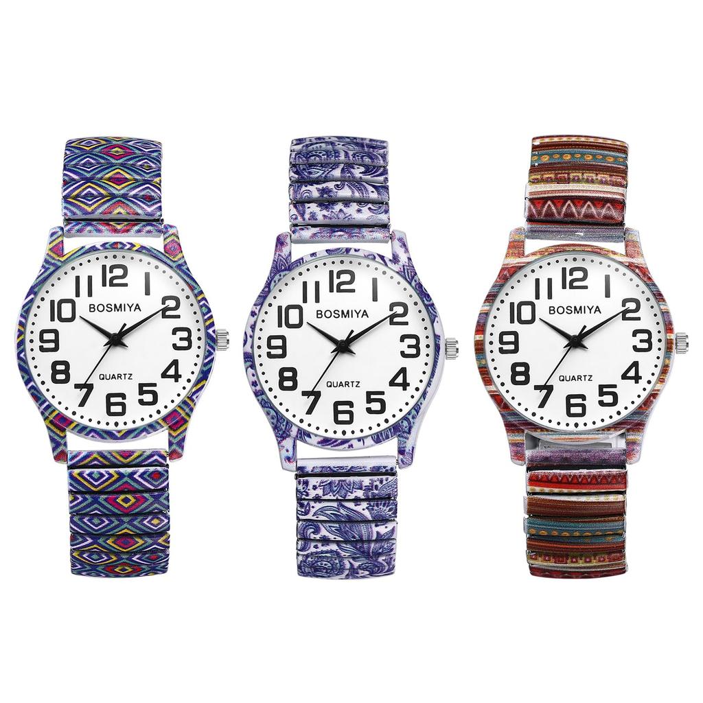 Süß one size fits Stylish analog Edelstahl floral Quarz Modeaccessoire perfektes Geschenk für Damen-Uhr im Bohemian-Stil, alle Zifferblatt, Armband,