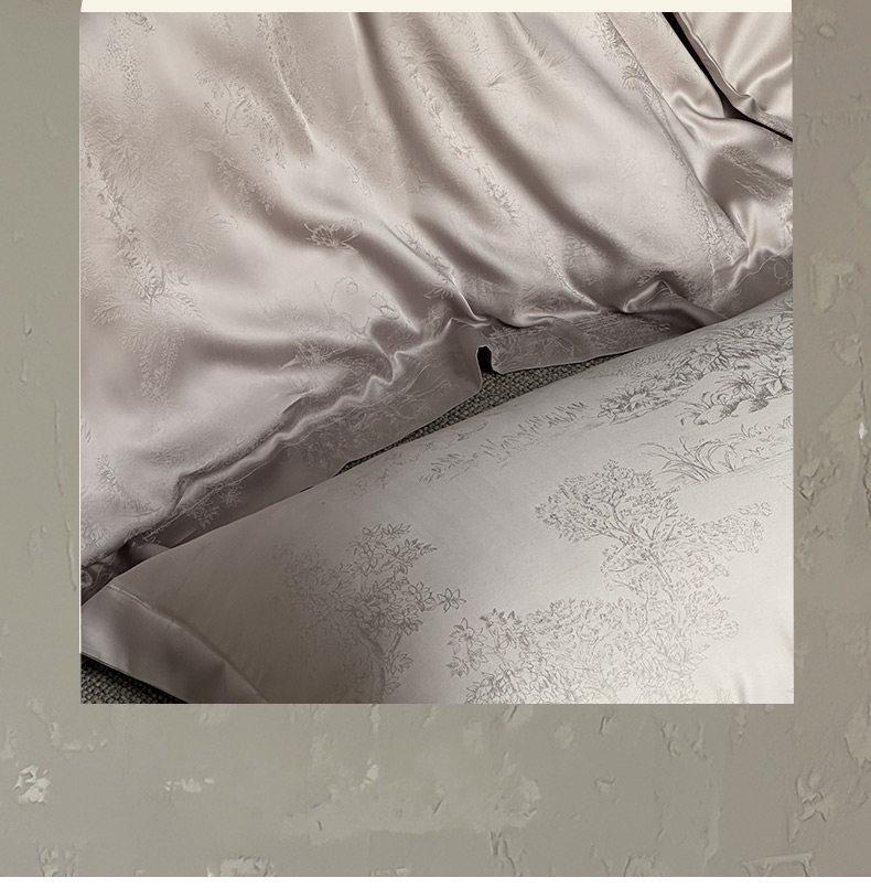 Nordic Style Lyocell Jacquard 4-Piece Luxury Summer Duvet Cover Set